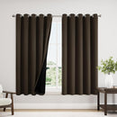 ChrisDowa 100% Blackout Curtains 63 inch Long for Bedroom with Black Liner, Extra Wide 2 Thick Layers Total Blackout Thermal Insulated Grommet Window Curtains 2 Panels Set (Brown, 60 x 63 Inch) by TinyTreasures Baby Boutique