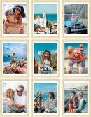 Vittanly 12x16 Picture Frames Set of 9, Shatter Resistant Plexiglass, Display 11x14 Pictures with Mat or 12x16 without Mat, Photo Frames for Wall Mount, Engineered Wood, OAK by CozyNest Decor
