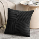 Fancy Homi 2 Packs Black Decorative Throw Pillow Covers 16x16 Inch for Living Room Couch Bed Sofa, Rustic Farmhouse Boho Home Decor, Soft Corss Patchwork Corduroy Textured Square Cushion Case 40x40 cm by CozyNest Decor