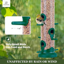 Kingsyard 2 Pack Tube Bird Feeders for Outdoors Hanging, Premium Hard Plastic Bird Feeder with 6 Feeding Ports, Weatherproof & Steel Hanger, Attracting for Wild Birds (Green) by CozyNest Decor