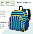 Wildkin 12-inch Kids Backpack – Padded, Adjustable, Ideal for Daycare & Travel - Blue Stripes by TinyTreasures Baby Boutique