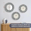 Natural Mother of Pearl Mirror Wall Decor for Bedroom Bathroom, 3PCS Geometric Wall Art Modern Home Office, Handmade Mosaic Art Circle Sculptures for Kitchen Living Dining Room (Black White) by CozyNest Decor