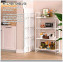 4NM No Assembly 4 Tiers Folding Bookshelf, 47.2" H Foldable Storage Shelves Vintage Bookcase Standing Racks Study Organizer Home Office - All White by CozyNest Decor