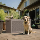 100 Gallon Outdoor Deck Box,Storage Lockable Waterproof Patio Furniture,Garden Tools,Cushions,Pool Accessories Outside Storage Resin Box(Grey) by CozyNest Decor