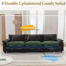 URRED Modular Sectional Sofa Comfy Cloud Couch, Modern Chenille Sofa Sleeper Deep Seat Couches with Ottoman/Pillows for Living Room (Black, 117'') by CozyNest Decor