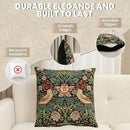 Charlotte Home Furnishings Throw Pillow Covers, Decorative Boho Pillow Covers for Couch, Living Room, Black Strawberry Square Cushion Cases 18x18 in, European Cotton Jacquard Woven, Cozy Bedroom Decor by CozyNest Decor