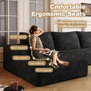 136" Sectional Couches for Living Room Modern Modular Sofa with L-Shape Couchs Upholstered Boneless Couch Deep Seat Sectional Couch with Chaise (Black, Left Facing Chaise+3Seaters) by CozyNest Decor