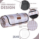 HX&OD Outdoor Picnic Blanket, Extra Large, 80''x60'' Waterproof Foldable Blankets Gingham Picnic Mat for Beach, Camping Grass Lawn Park Accessories Cute Couple Ideas Wedding (Light Brown, 80”x60”) by TinyTreasures Baby Boutique