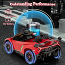Costzon Ride on Car, Lamborghini Licensed 12V Battery Powered 4WD Sports Car with Remote Control, 3 Speeds, Hydraulic Doors, LED Lights, Towing Wheel, Horn, Music, Electric Vehicle for Kids Aged 3-8 by TinyTreasures Baby Boutique
