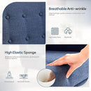 HUIMO Button-Tufted Accent Chairs Set of 2,Upholstered Reading Living Room Chair,Mid Century Modern Chair with Linen Fabric, Club Chair,Comfy Arm Chairs for Living Room,Bedroom,Dark Blue by CozyNest Decor