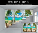 WFBHUA-Wall Mural Tropical Beach Palm Tree Wallpaper Balcony Window Seascape Landscape Wallpaper for Bathroom Living Room Bedroom (Not Peel and Stick) by CozyNest Decor