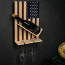 American Flag Wine Bottle Wall Rack Holder With 2 Wine Glasses By Patriotic Centerpi by The Wine Savant