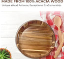 Lazy Susan for Table top 12 inch Wooden Large Lazy Susan Turntable Tray Organizer for Cabinet, Dining Table Centerpiece, Pantry, Kitchen Spice Cabinet Countertop Organizer, 100% Acacia Wood by CozyNest Decor