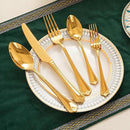KINGSTONE Gold Silverware Set, 40-piece 18/10 Stainless Steel Flatware Set Cutlery Set for 8, for Kitchen, Home, Wedding, Party, Mirror Polished and Dishwasher Safe, Featured Gifts by CozyNest Decor