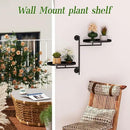 WIndow Rotating Plant Stand Shelf Indoor Black Metal Floating Shelves 2-Tier Wall Mount Plant Holders for Living Room Wall Planter Modern Home Decor for Gardening by GreenHaven Gardens