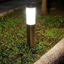 TECHKO Stainless Steel Outdoor Solar Bollard Path Lights (2-Pack), Solar Cylinder Pathway Lights (Stainless Steel) by GreenHaven Gardens