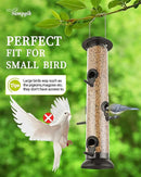 Bird Feeders for Outdoors Hanging,Finch Feeders for Outside,Chew-Proof Hanging Bird Feeder,Rust-Proof Birdfeeder,Squirrel Proof 6 Ports Metal Bird Feeder,14 Inch,1 Pack,Black by CozyNest Decor