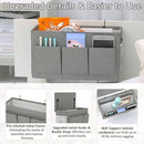 Dual-purpose Bedside Caddy Bedside Organizer, Bed Caddy with 6 Pockets, Versatile Bedside Storage Solution Magazine Remotes holder, ideal for Home, Dorm, Hospital, Crib Bed (Grey) by CozyNest Decor