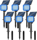 Solar Spot Lights Outdoor, Blue Solar Lights Outdoor Waterproof IP65, Adjustable Panel Solar Landscape Spotlights for Tree Yard Halloween Christmas Landscape Decor, 6 Pack by GreenHaven Gardens