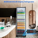 BODEGACOOLER Commercial Beverage Refrigerator Glass Door,18.1 Cu.Ft Commercial Display Merchandiser Fridge,Upright Display Bar Cooler with Soft LED Light,Adjustable Shelves,Aluminum Door,Black by CozyNest Decor