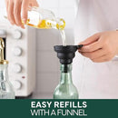 COOK WITH COLOR Glass Olive Oil Bottle Dispenser - 2 Pack- 17oz Oil and Vinegar Cruet - Olive Oil Carafe Decanter for Kitchen by CozyNest Decor