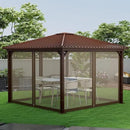 Gazebo Replacement Netting Screen Mosquito Net Screen Walls for 10 x 10 ft Outdoor Gazebo Canopy, 4-Panel with Double Zippers for Outdoor Patio (Only Netting) by GreenHaven Gardens