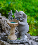 Garden Elephant Statues for Bird Bath: Outdoor Sculptures for Lawn Patio Yard Balcony Porch - Unique Gifts for Mother Grandma by CozyNest Decor