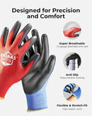 OKIAAS Work Gloves for Men，Ultra Thin and Lightweight Working Gloves with Grip, Bulk Case of 60 Pairs Construction Gloves with Polyurethane Coating, Safety Gloves for Light Duty Work (Black, Large) by GreenHaven Gardens