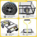 Heavy Duty 480 Lbs Capacity Mesh Steel Garden Cart Folding Utility Wagon with Removable Sides (Black+Yellow) by GreenHaven Gardens