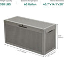 YITAHOME 60 Gallon Resin Deck Box, Weather Resistant Outdoor Rattan Storage Box, Lockable Indoor Outdoor Storage for Supplies and Essentials, Taupe by CozyNest Decor