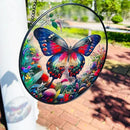 RIVEENY Butterfly Stained Glass Window Hangings, 8" Monarch Butterfly Hanging Stained Glass for Windows, Sun Catcher Garden Hangings Christmas Mother's Day, Valentine's Day Ornaments Festival Gift by GreenHaven Gardens