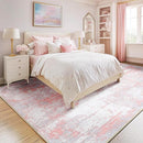 Washable Area Rugs 8'x10' Non-Slip Modern Abstract Soft for Living Room Entryway Bedroom Nursery, Print Pattern, Grey Pink by TinyTreasures Baby Boutique
