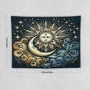 HZOHNAGO Sun Moon Tapestry Boho Golden Stars Pattern Printed Wall Tapestry Wall Hanging for Bedroom Living Room Dorm 40" W x 30" H by CozyNest Decor
