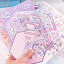 DIY 3D Sticker Scene 4 Sets of Reuseable and Waterproof Stickers Make Your Own Shop Scenes Sticker Cute Miniature Cartoon Stickers for Kids Adult by TinyTreasures Baby Boutique