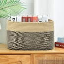 Storage Basket,Woven Baskets for Storage,Cotton Rope Baskets for Organizing,book,towel Basket,Toy Basket or Storage Bins - 3 Pack,Black and Brown by TinyTreasures Baby Boutique