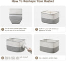 UBBCARE 4 Pack Baskets for rganizing, Woven Storage Baskets for Toys and Towel, Rectangle Cotton Rope Basket with Handles, 15''L x10''W x9''H, Grey by TinyTreasures Baby Boutique