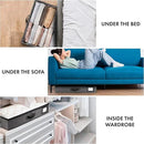 HOMELUX THEORY 2pc Under Bed Storage Containers, Bedroom Under the Bed Drawer Storage Organizer with Bins and Lids, Medium Underbed Clothes Storage Box Ideal for Blanket, Fabric, & Shoes (Dark Gray) by CozyNest Decor
