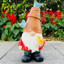 Solar Garden Gnome Figurine, Cute Resin Gnome Sculpture, Garden Gnome Statues Outdoor Decor, Funny Gnome Gift Sculpture Decoration for Home Patio Yard Lawn Porch Ornament by GreenHaven Gardens