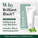 Terra & Co. Brilliant Black Hydroxyapatite Toothpaste for Whitening Teeth – USA-Made - Natural Remineralizing Toothpaste, Fluoride-Free, Vegan, SLS-Free, Low Abrasion – Mint, 3.4 oz by CozyNest Decor