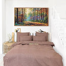 Aurlan Forest Landscape Hand Painted Framed Wall Decor(40"x20"), Large Abstract Birch Tree 3D Textured Oil Painting on Canvas Artwork, Modern Nature Plant Wall Art for Office Living Room Bedroom by CozyNest Decor