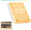 Bamboo Spice Rack Organizer for Drawer 3 Tier Bamboo Spice Tray Cabinet for Kitchen Storage and Organizer (Pre-Measure Your Drawer)(1 Pack, Drawer) by CozyNest Decor