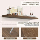 RICHFOCUS 55Inch Floating Shelves for Wall 2 Pack Shelves for Bedroom|Kitchen|Bathroom Wall Mounted Rustic Wood Floating Shelf with Invisible Brackets for Books|Storage|Decor, Walnut by CozyNest Decor