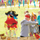 WERNNSAI Foldable Pirate Pinata - Extendable Pirate Parrot Pinata with Blindfold Bat and Tassels for Boys Pirate Birthday Party Supplies Caribbean Piñata Adventure Party Decorations 16.4” x 12.4” by TinyTreasures Baby Boutique