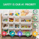 Humble Crew Supersized Toy Storage Organizer with 16 Removable Bins, Natural/White – Large Toy Storage for Toddlers Ideal for Kids' Rooms, Playrooms, and Nurseries - Modern Toy Bins for Kids by TinyTreasures Baby Boutique