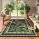 4x6 Rug for Bedroom Impressionist-Style Vintage Washable Rugs Non Slip Low Pile Small Carpet for Bedside Kids Room Office Dining Room, Green by TinyTreasures Baby Boutique