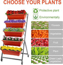 EDOSTORY 4.5 FT Height Vertical Garden Planter Removable Brick Red Raised Bed Box with 5 Container Boxes,Digging Claw Gloves,Trowel,Purning Shears for Outdoor Vegetables Flowers by GreenHaven Gardens