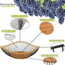 Vine Woven Iron Fruit Bowl, Metal Wire Fruit Basket, Vegetable Drain Basket, Storage Baskets for kitchen counter, countertop,Snacks, Candy, Bread,Cosmetics,Table decorative(12 x 3.7 Inches) by CozyNest Decor