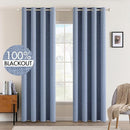 MIULEE Linen Texture Curtains for Bedroom Solid 100% Blackout Thermal Insulated Stone Blue Curtains Grommet Room Darkening Drapes Luxury Decor for Living Room Nursery 52x72 Inch (2 Panels) by TinyTreasures Baby Boutique