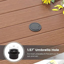 DIFY 48" Round Patio Dining Table for 6, All Weather Round Outdoor Metal Dining Table with 1.57" Umbrella Hole, Perfect for Backyard Lawn Garden, Walnut by GreenHaven Gardens