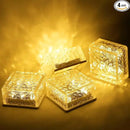 4Pack Solar Brick Lights,4.3 * 4.3in Outdoor Solar Lights,Pavers Lights,Solar Pathway Lights Outdoor Waterproof for Garden Courtyard Pathway, Ice Rock Cube Lights by GreenHaven Gardens